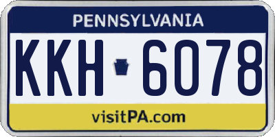 PA license plate KKH6078