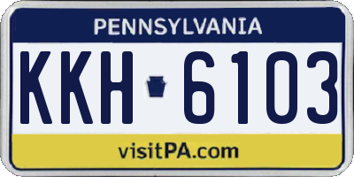 PA license plate KKH6103