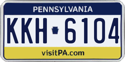 PA license plate KKH6104