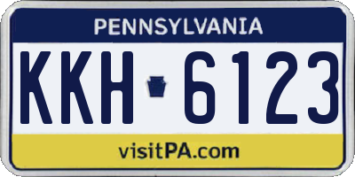 PA license plate KKH6123