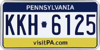 PA license plate KKH6125
