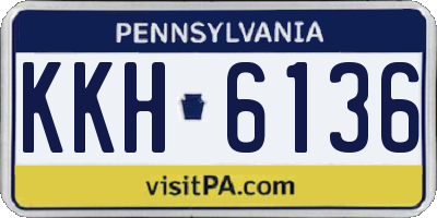 PA license plate KKH6136