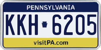 PA license plate KKH6205