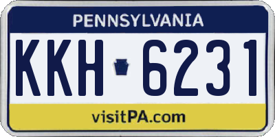 PA license plate KKH6231