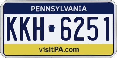 PA license plate KKH6251