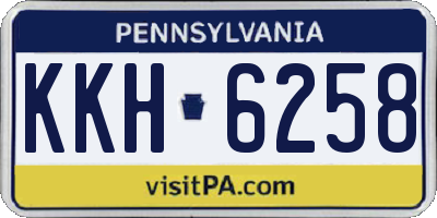 PA license plate KKH6258
