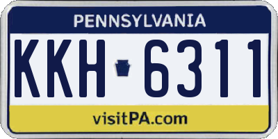 PA license plate KKH6311