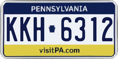 PA license plate KKH6312