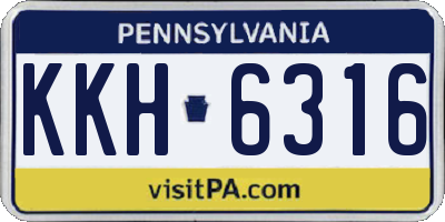 PA license plate KKH6316