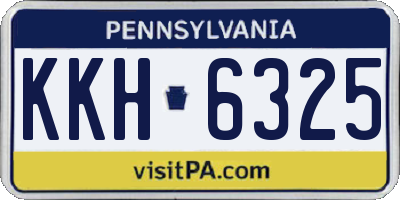 PA license plate KKH6325