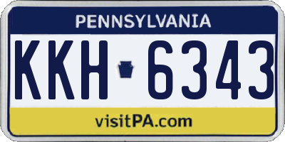 PA license plate KKH6343