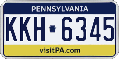 PA license plate KKH6345