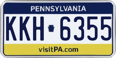 PA license plate KKH6355