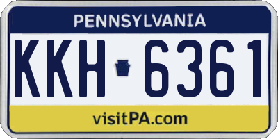PA license plate KKH6361
