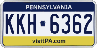 PA license plate KKH6362