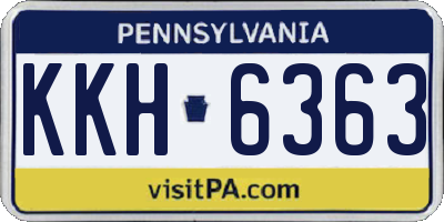 PA license plate KKH6363