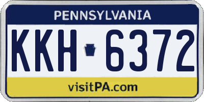 PA license plate KKH6372