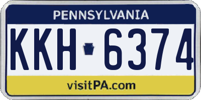PA license plate KKH6374