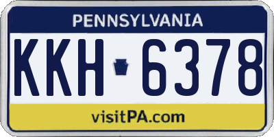 PA license plate KKH6378