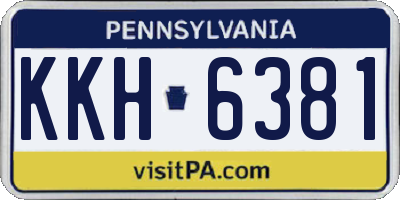 PA license plate KKH6381