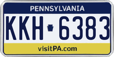 PA license plate KKH6383