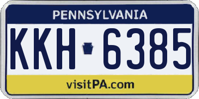 PA license plate KKH6385