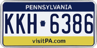 PA license plate KKH6386