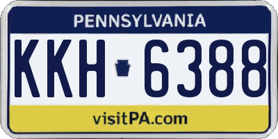 PA license plate KKH6388