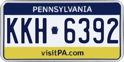 PA license plate KKH6392