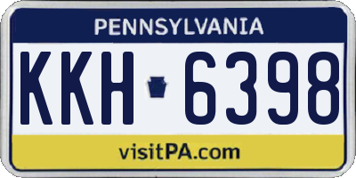 PA license plate KKH6398