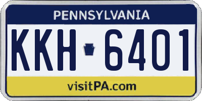 PA license plate KKH6401