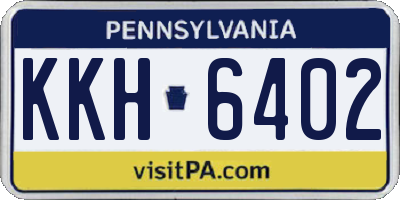 PA license plate KKH6402