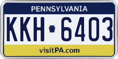 PA license plate KKH6403