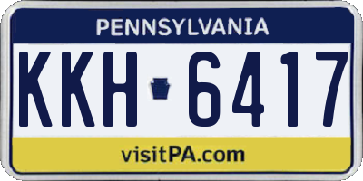 PA license plate KKH6417