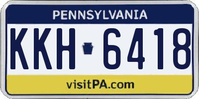 PA license plate KKH6418