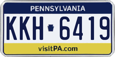 PA license plate KKH6419