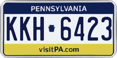 PA license plate KKH6423