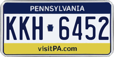 PA license plate KKH6452