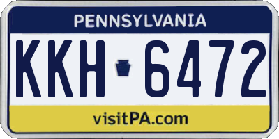 PA license plate KKH6472