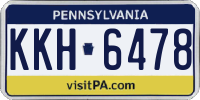 PA license plate KKH6478