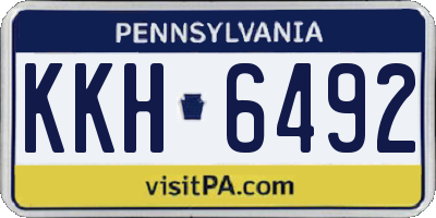 PA license plate KKH6492