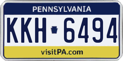 PA license plate KKH6494