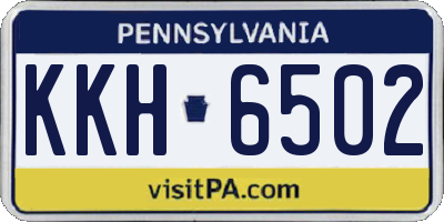 PA license plate KKH6502