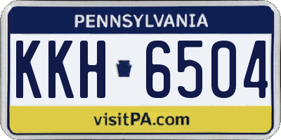 PA license plate KKH6504