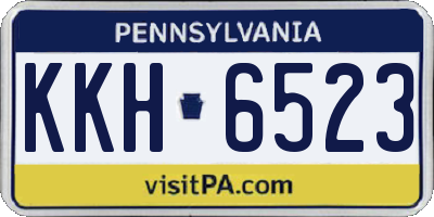 PA license plate KKH6523