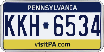 PA license plate KKH6534