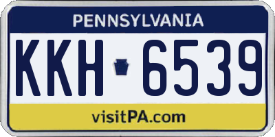PA license plate KKH6539