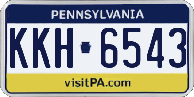 PA license plate KKH6543