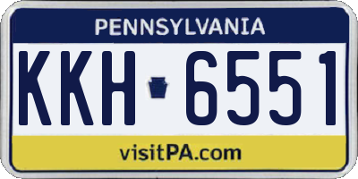 PA license plate KKH6551