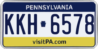 PA license plate KKH6578